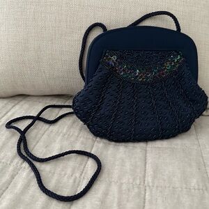Vintage, Sequined Blue Evening Bag